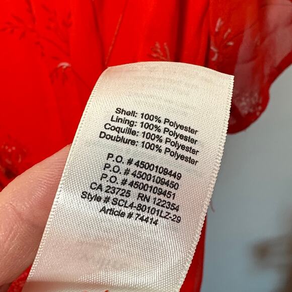 WILFRED x ARITZIA Button Front Dress Flame Scarlet Red {VV31} - Picture 7 of 7